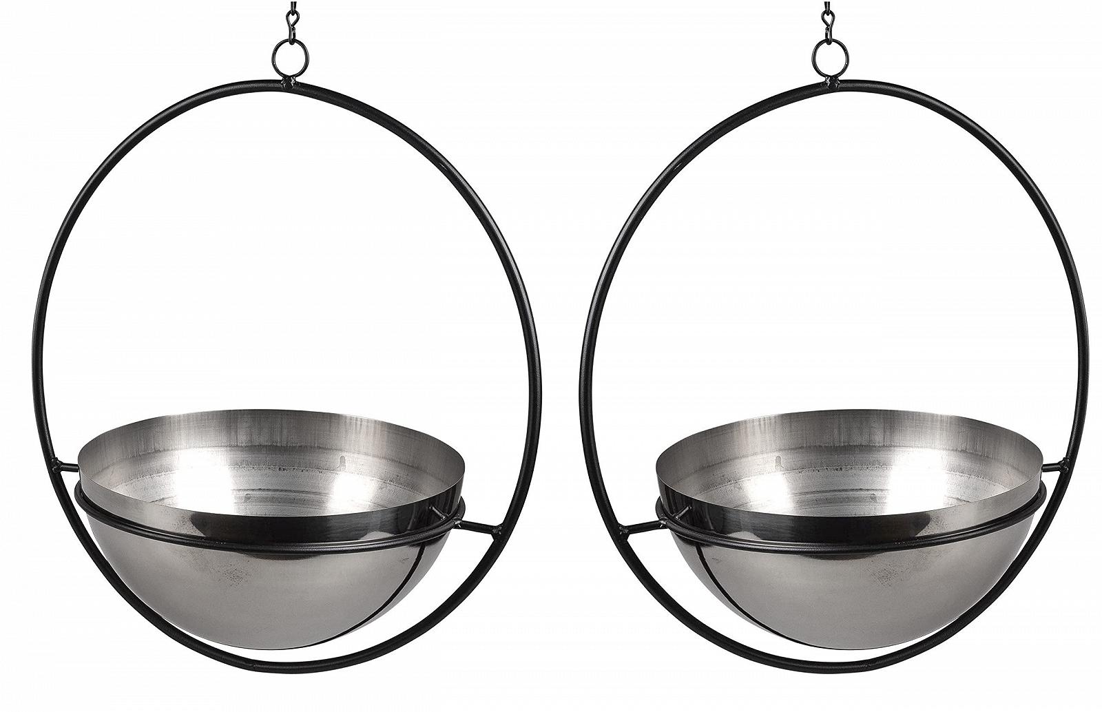Набір підвісних кошиків DanDiBo 96087 L 2 шт. металеві 77,5 см Чорний/Сріблястий, фото №4 Набір підвісних кошиків DanDiBo 96087 L 2 шт. металеві 77,5 см Чорний/Сріблястий, фото №4