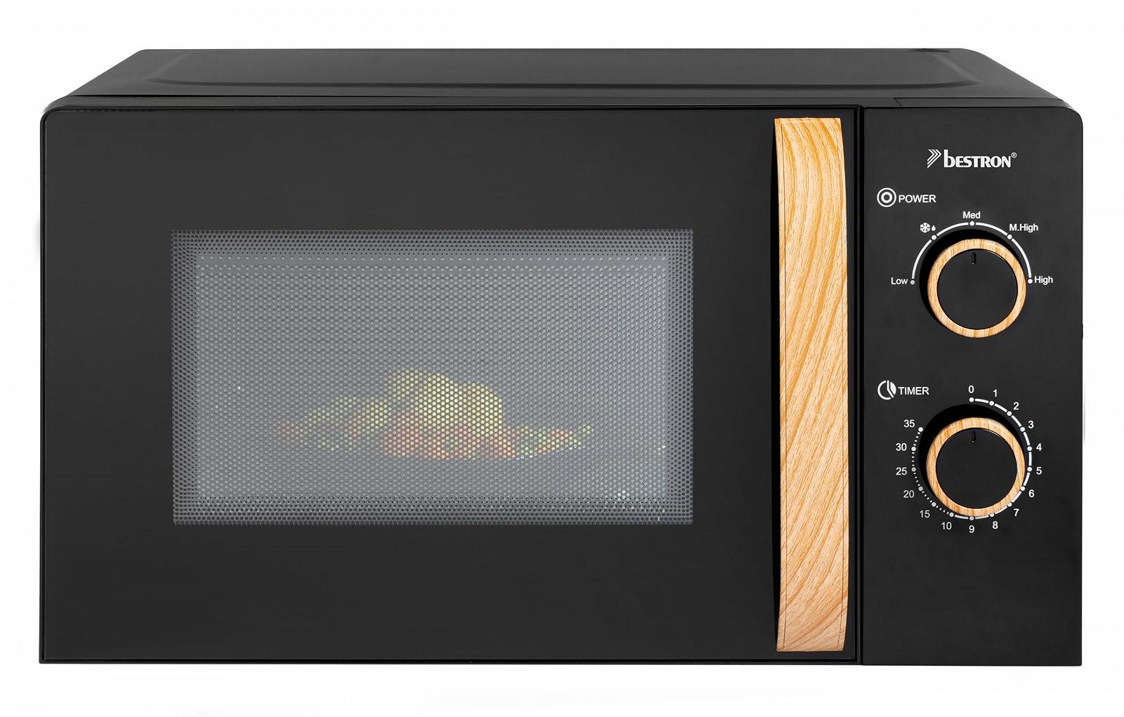Микроволновая печь Bestron Black & Wood AMN200BW 700 Вт 20 л 25.5 см черная/дерево, фото №1