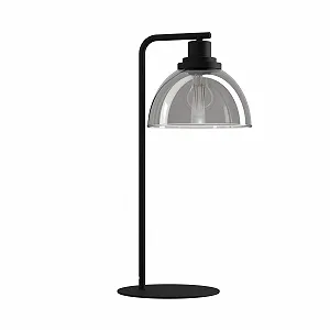Настольная лампа EGLO Beleser из дымчатого стекла и металла черная E27 - Фото 1