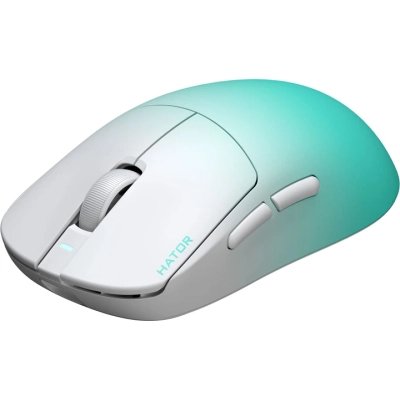Мышка Hator Quasar 3 Ultima 8K Wireless/Bluetooth/USB White/Mint (HTM761), фото №2 Мышка Hator Quasar 3 Ultima 8K Wireless/Bluetooth/USB White/Mint (HTM761), фото №2