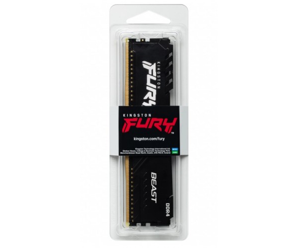 Пам'ять 16Gb DDR4 3200 MHz Kingston Fury Beast Black 16-18-18, 1.35V, з радіатором (KF432C16BB1/16), фото №5