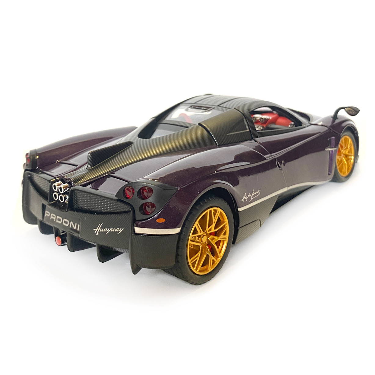 Машинка металлическая игрушечная Pagani huayra Roadster Авто Эксперт 1:24, фиолетовая свет звук инерция, фото №7