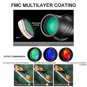 Монокуляр QHYTL 12×50 с высоким разрешением для профессионального использования, водонепроницаемый с азотом BAK4 призма FMC линзы портативный synthetic.ua - Фото 1