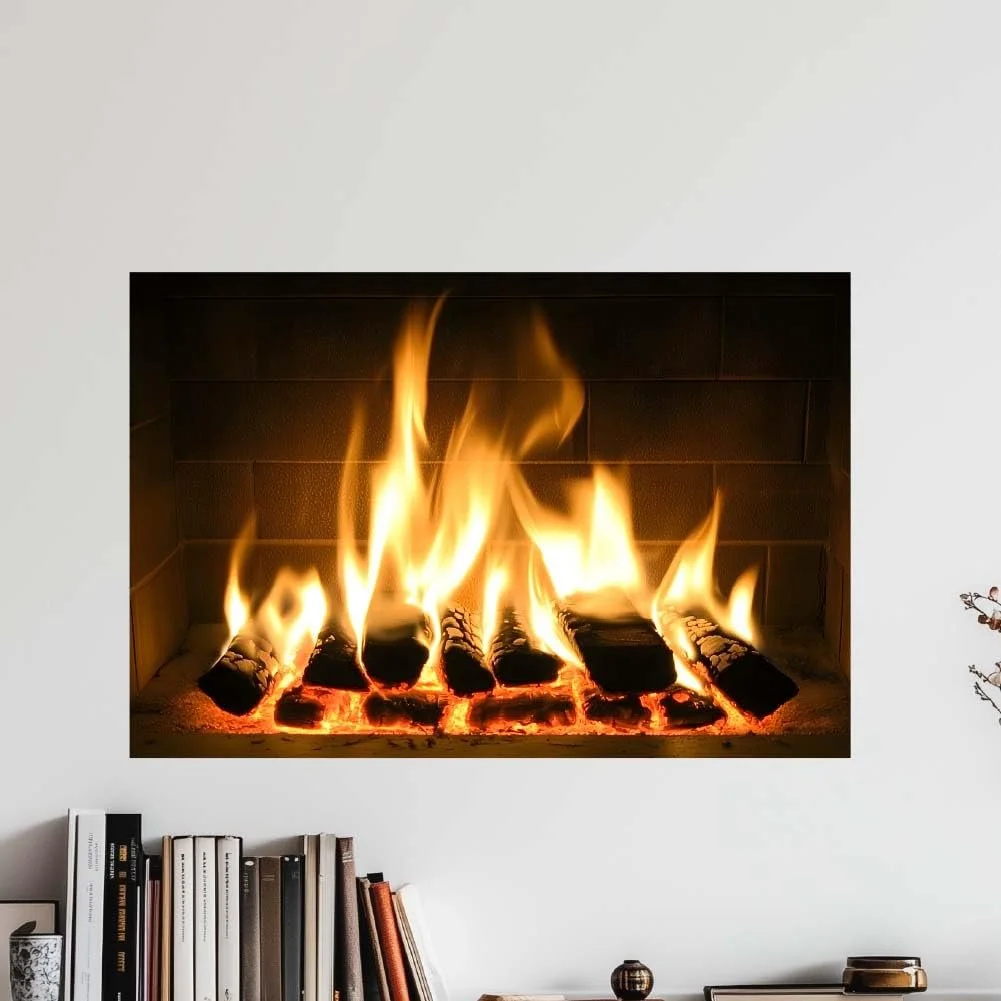 Наклейка на стіни 3D SUPERDANT Fireplace Campfire 96 x 30 см, фото №5