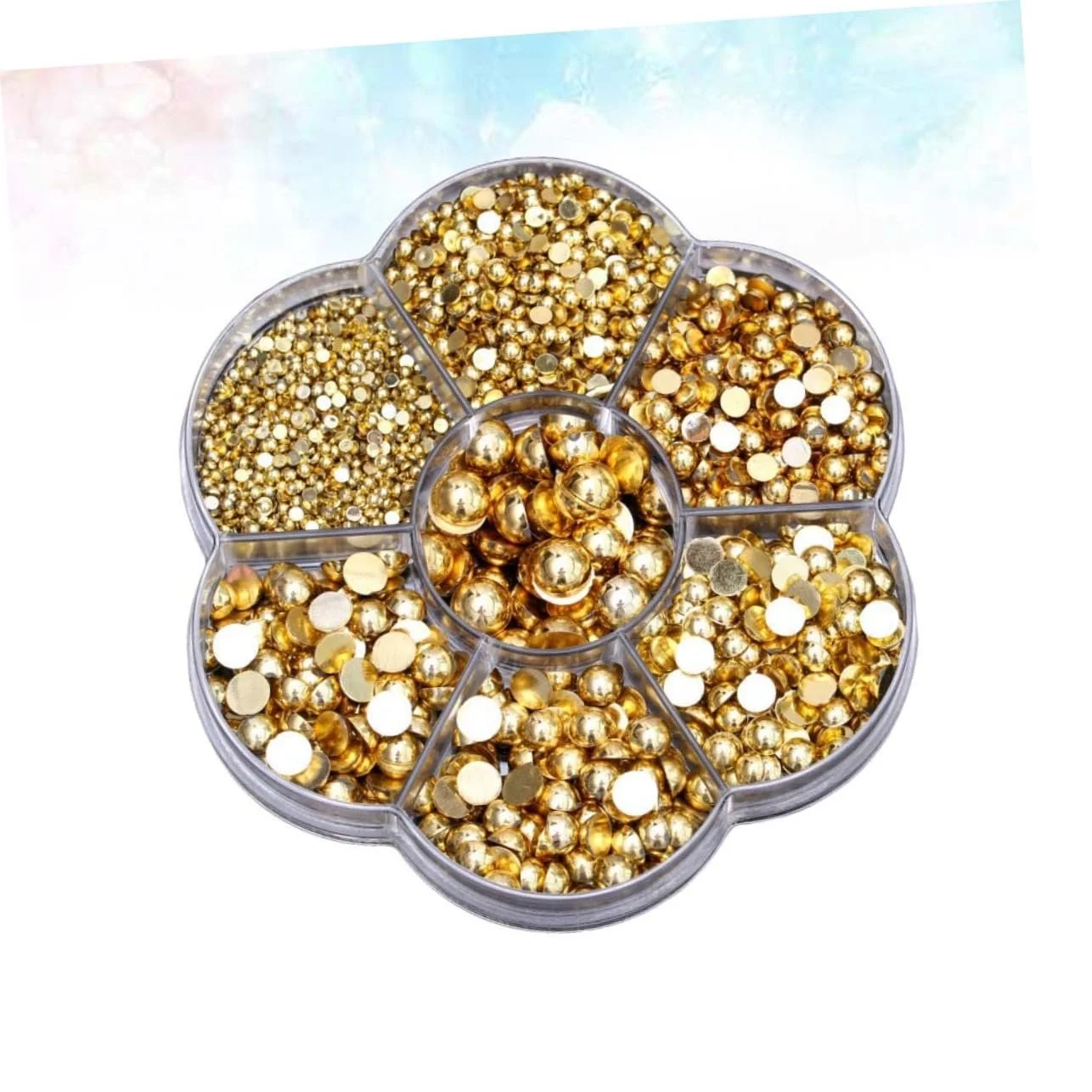 Набор шармов COHEALI 4930 шт. Набор для изготовления ювелирных изделий Упаковка в коробке Пластиковые полукруглые бусины Золотой цвет для начинающих, фото №5