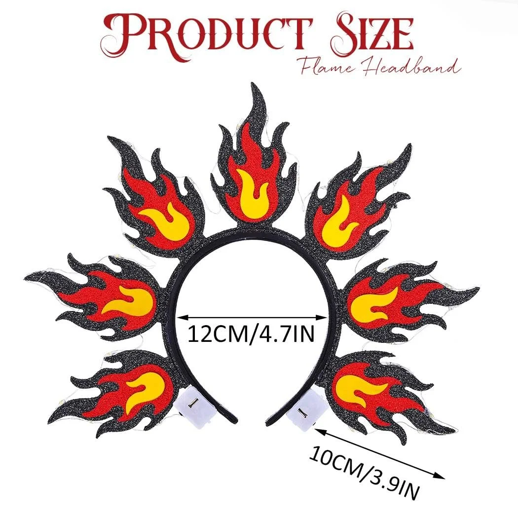 Обруч для волосся Вогняний Luminous LED Червоний, фото №6