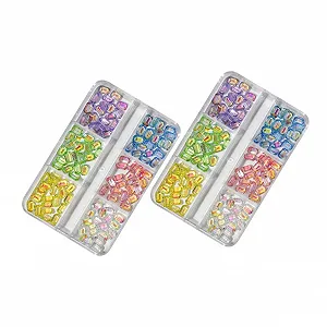 Украшения для ногтей Типа Бриллиант Healeved Boxen Блестящие. Для маникюра. Разноцветные смоляные бриллианты. Для художественных проектов и персонализации - Фото 1