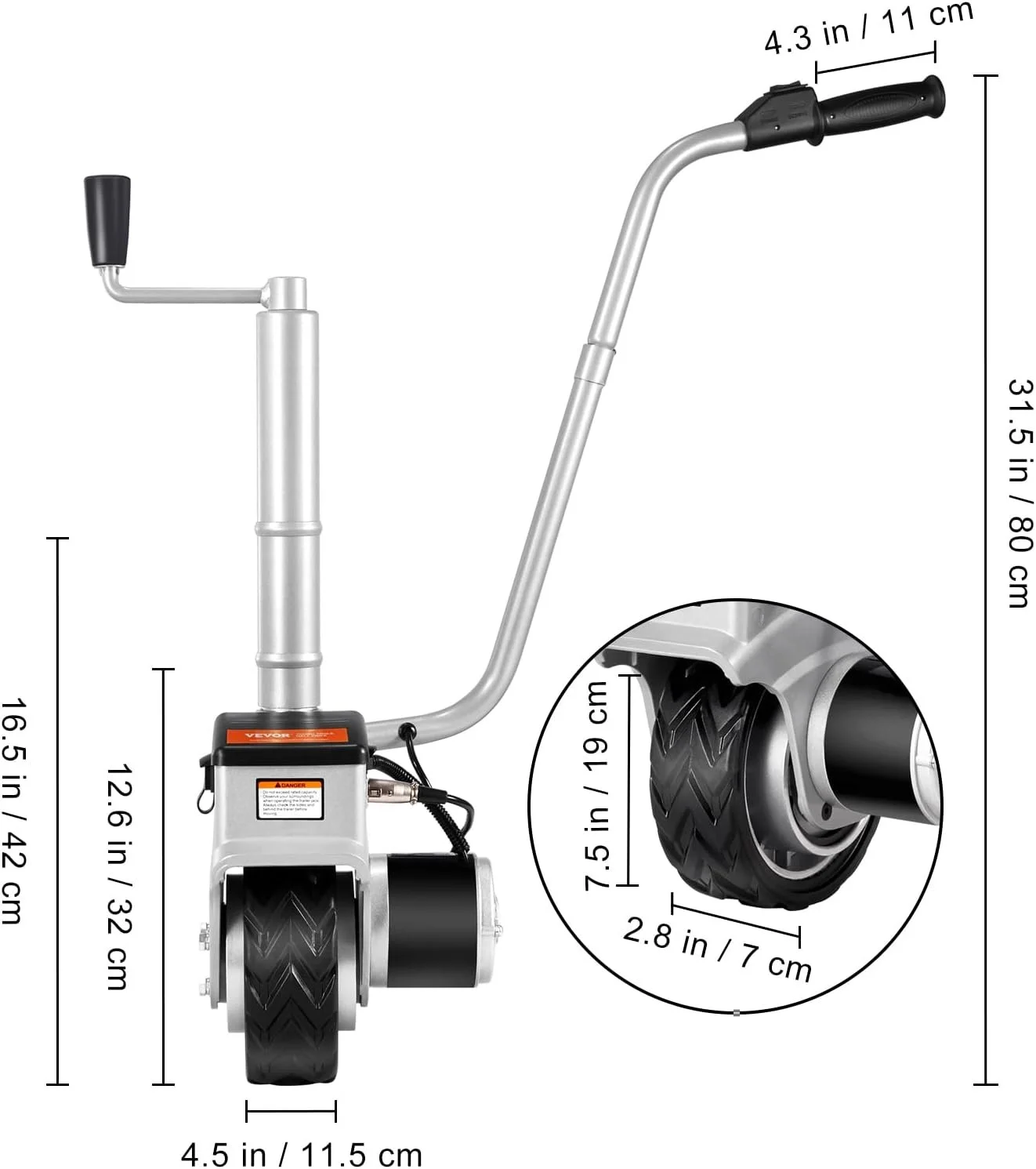 Електричний причіпний візок VEVOR JY01 Grey, фото №3