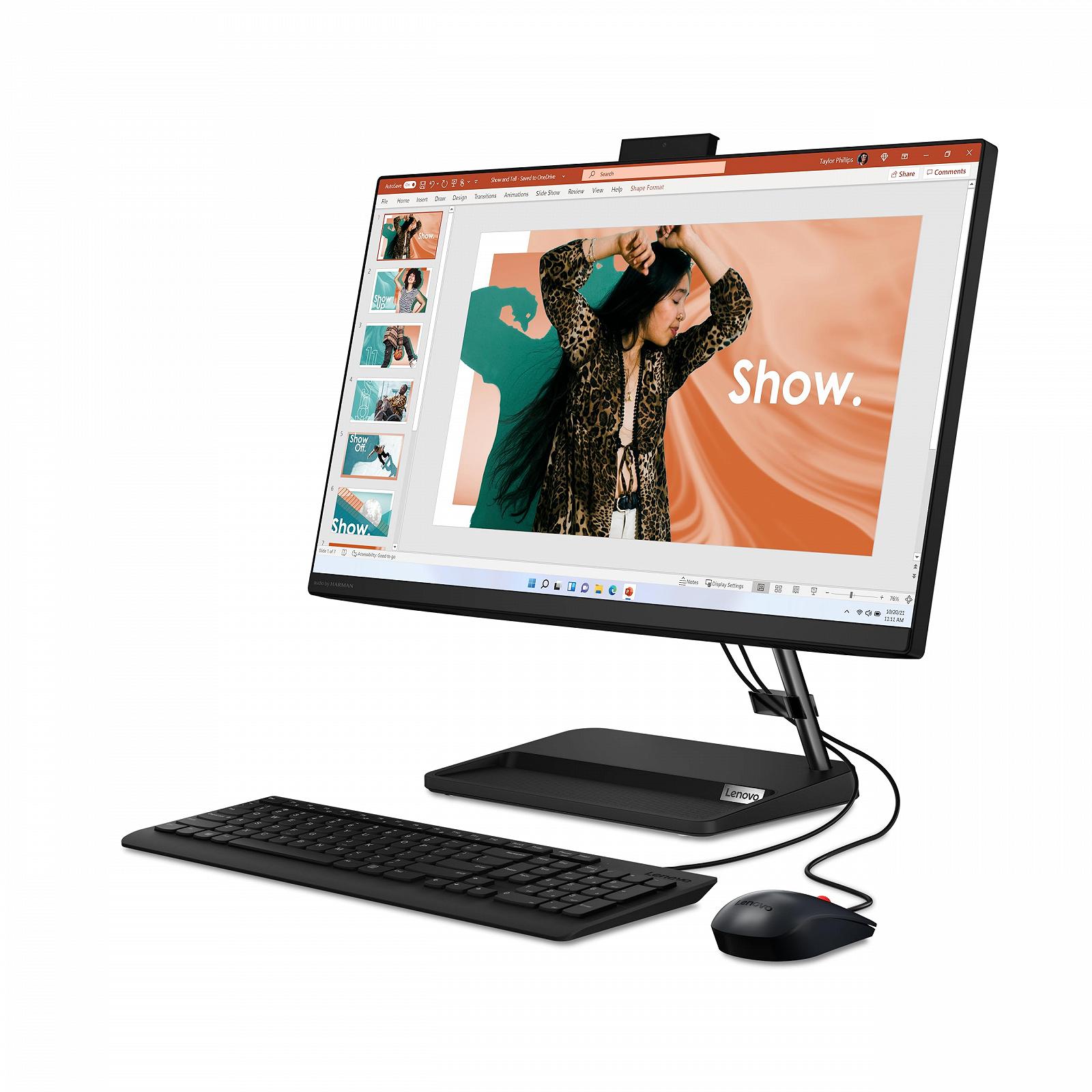 Lenovo IdeaCentre 3 All in One 23.8 Inch Full HD Ryzen 7 7730U 16GB RAM 1TB SSD Radeon Чорний, фото №2