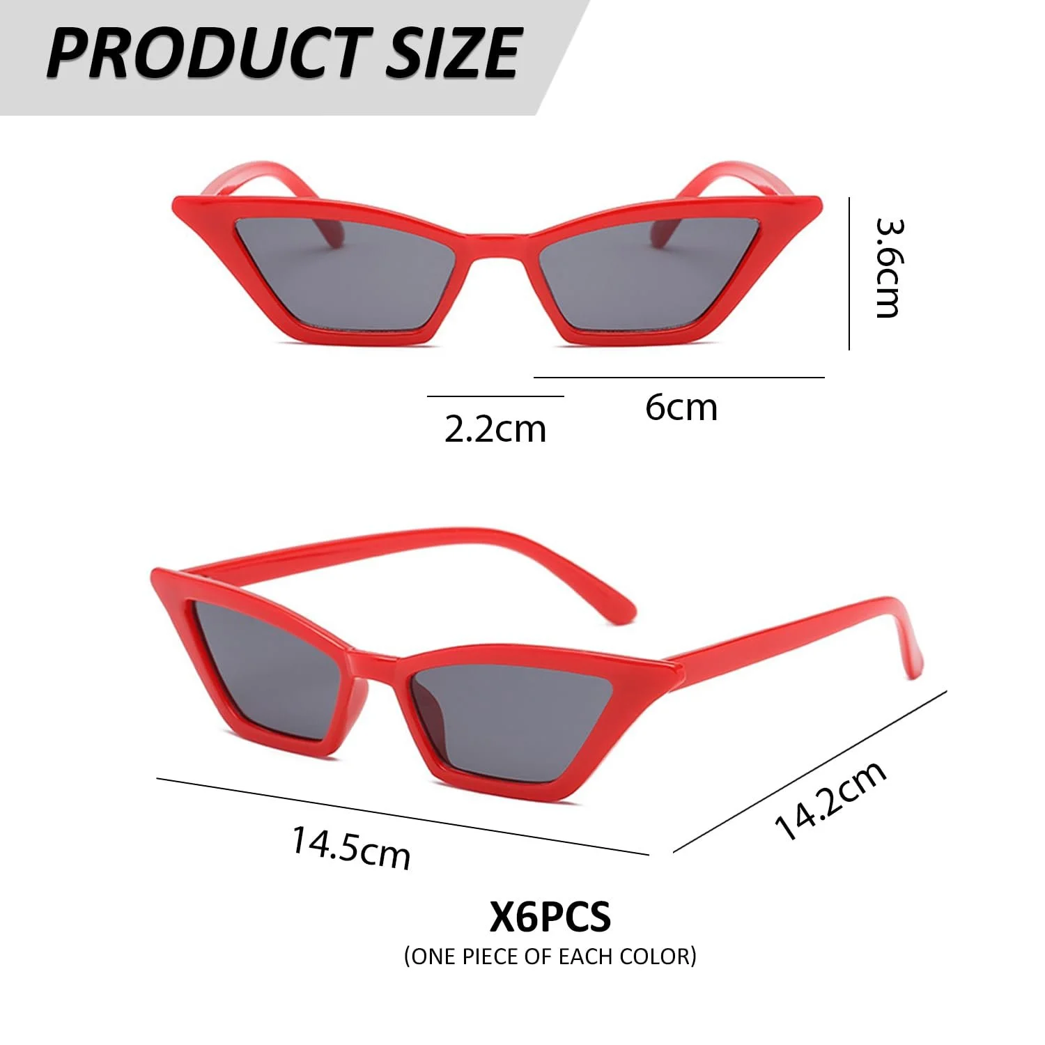 Сонцезахисні окуляри Набір CWPFVQA Жіночі Котяче око Модні Ретро, фото №2