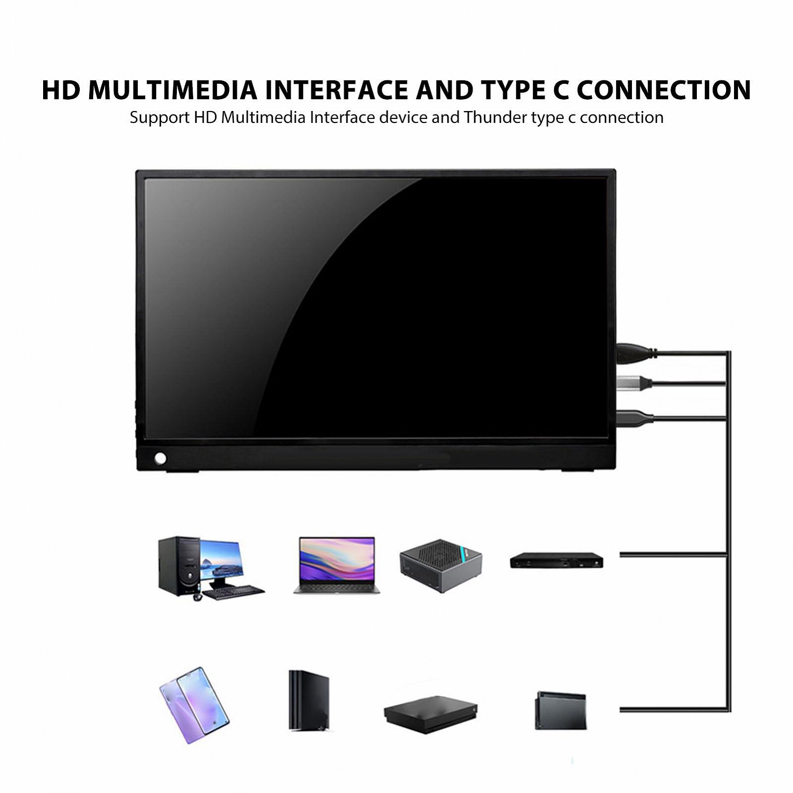 Портативный Gugxiom 13.3 дюйма ультра тонкий HDR IPS Черный, фото №4