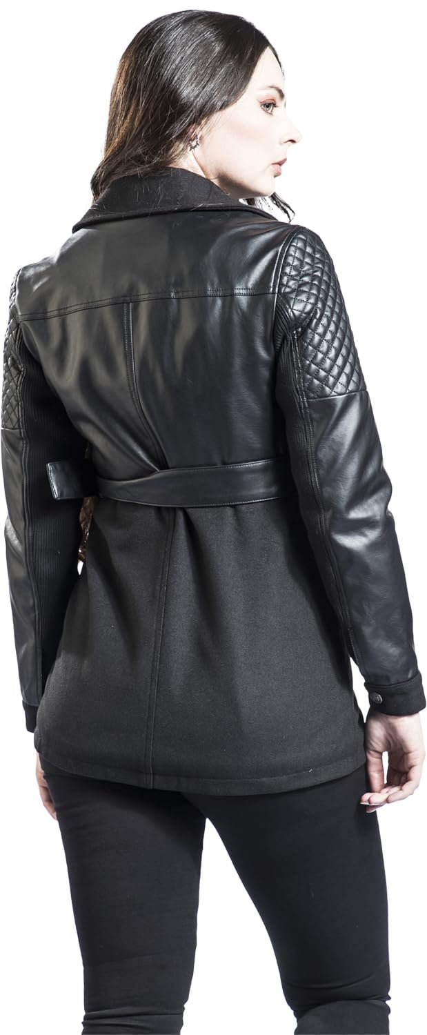 Куртка из искусственной кожи Black Premium by EMP Черный с заклепками, фото №4