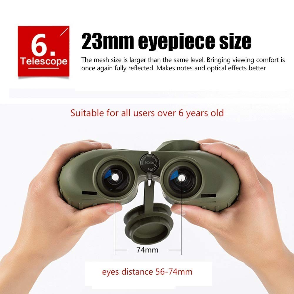 Бінокль QHYTL 10x50 Водонепроникний Анти-Фог FMC-Широкосмуговий HD, фото №7