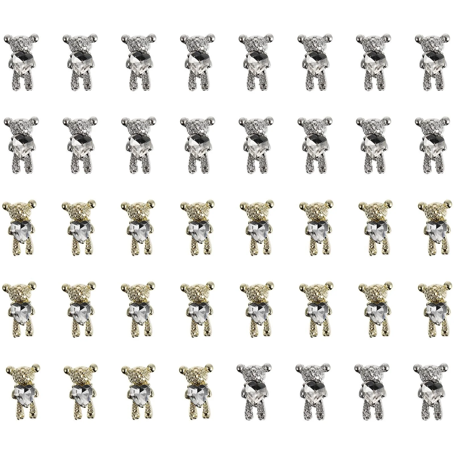 Декор для ногтей VICASKY 40 штук форма мишек 3D, фото №1 Декор для ногтей VICASKY 40 штук форма мишек 3D, фото №1