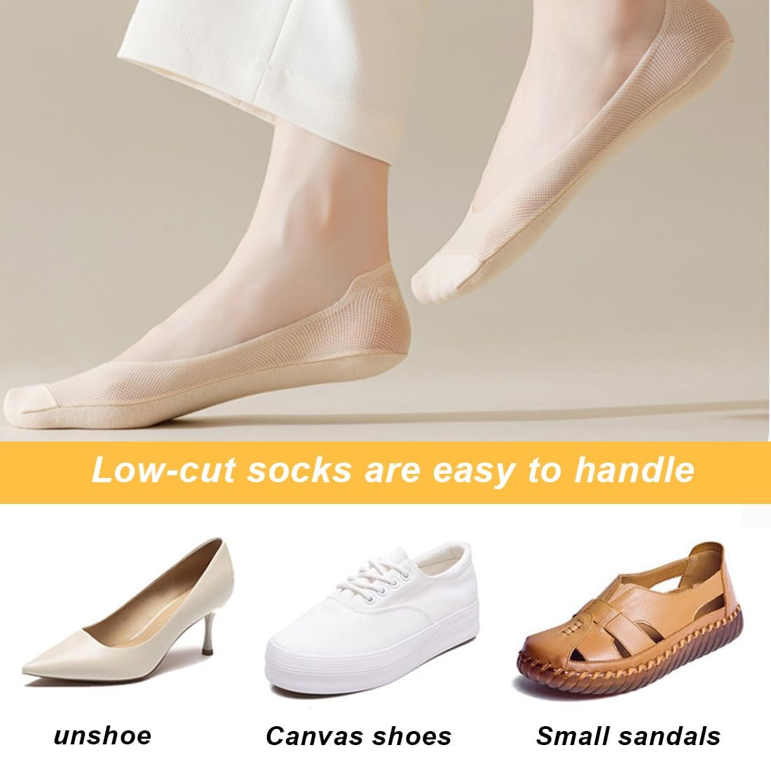 Носки Ballerina Женские Черный + Телесный, 4 пары, фото №4