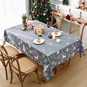 Скатертина Alishomtll Christmas квадратна водовідштовхувальна 140 x 140 см Grey synthetic.ua - Фото 1