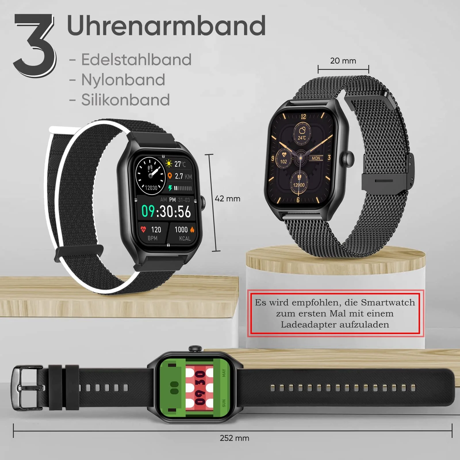 Смартгодинник жіночий з функцією телефону Android 1.85 дюймів, фото №2