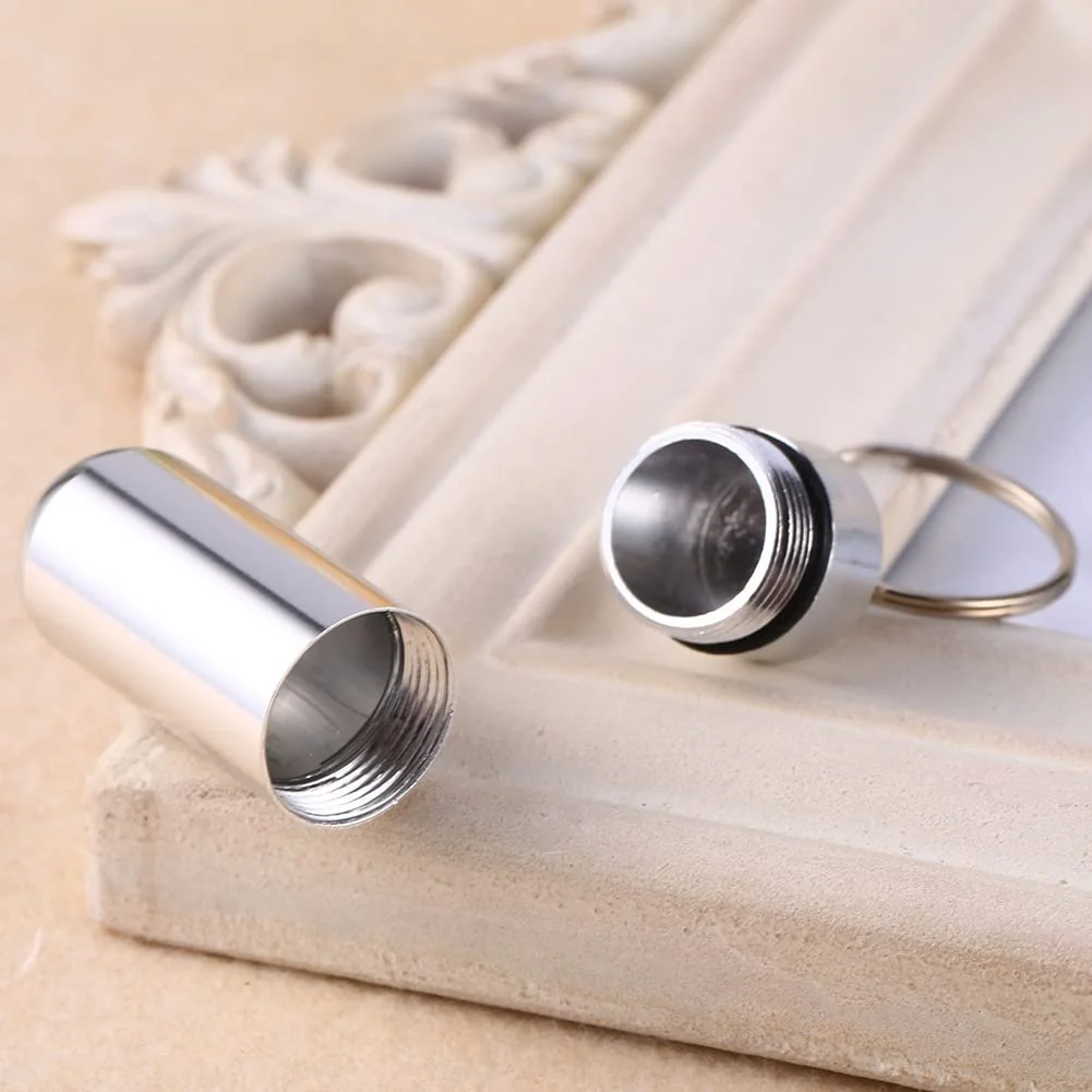 Футляр для таблеток малий кишеньковий, водонепроникний, міні-алюмінієвий, фото №3