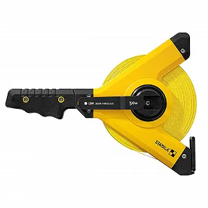 Рулетка в корпусе Stabila LBM 1000 50 м стекловолокно Черный/Желтый - Фото 1