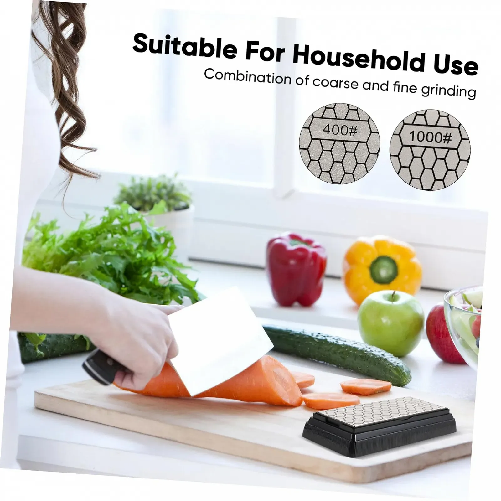 Точильный камень Tofficu Двусторонний Алмазный Нескользящий, фото №5