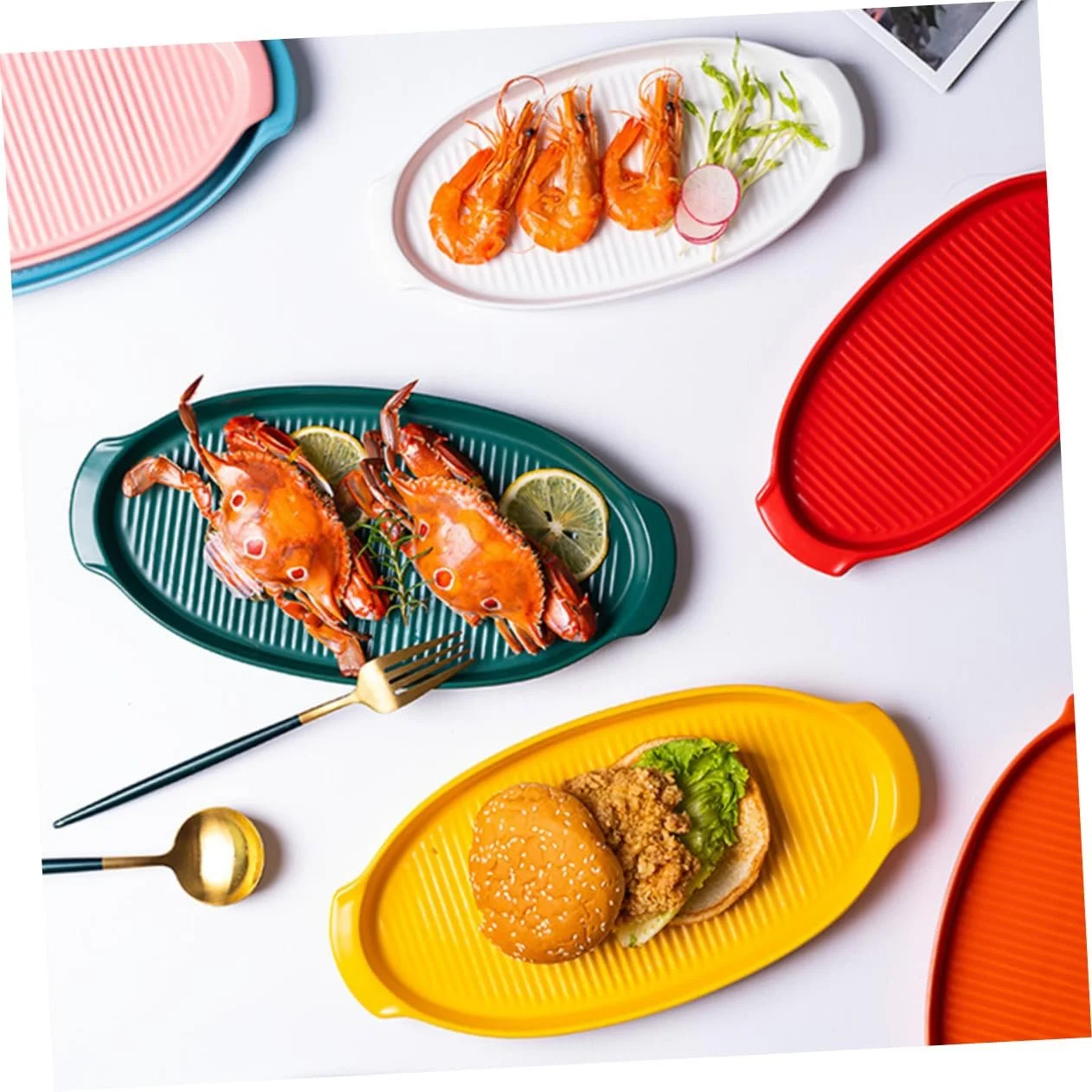 Форма для запекания керамическая овальная с ручками желтая малая, фото №6