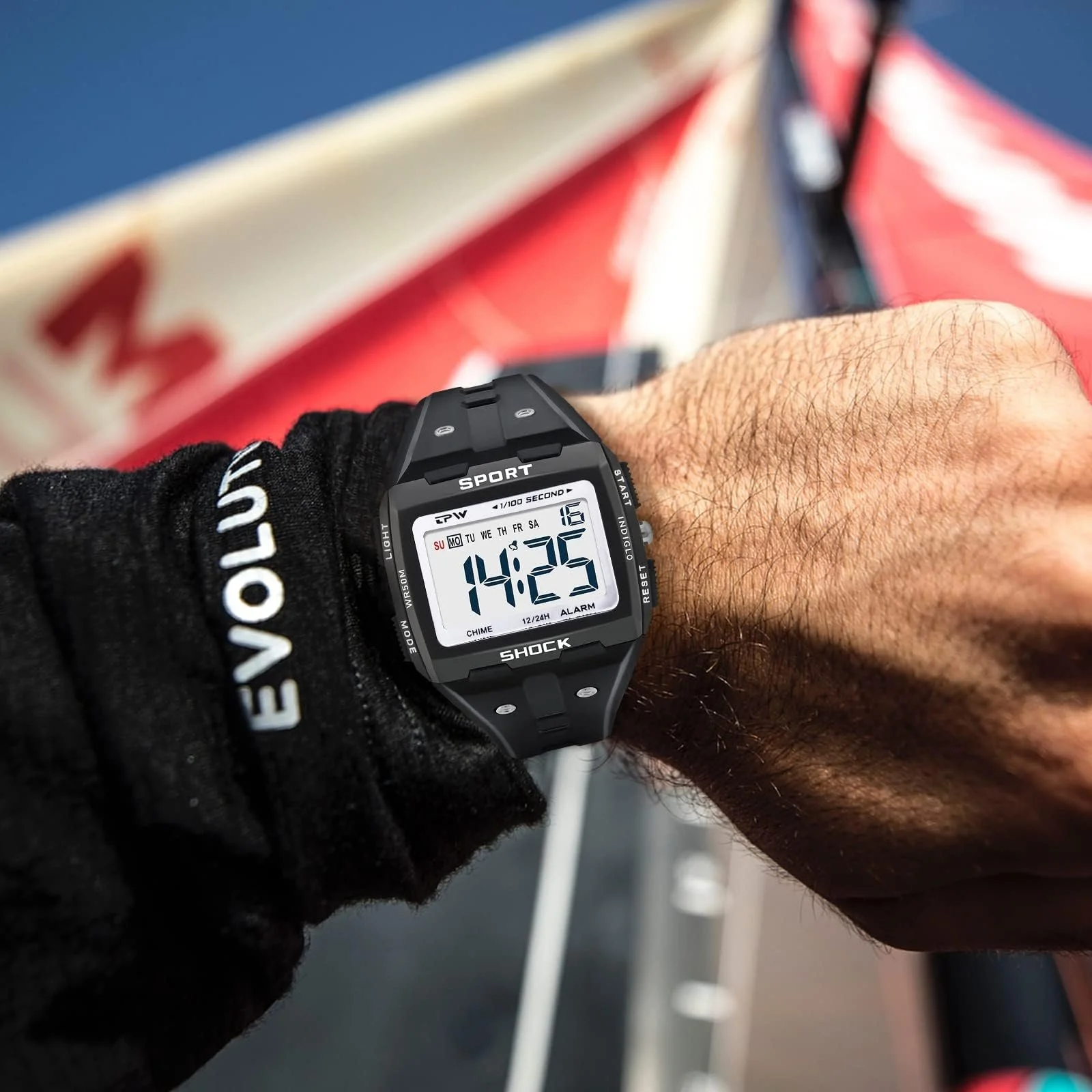 Цифровий годинник BEN NEVIS Спортивний Квадратний з будильником/LED, фото №8 Цифровий годинник BEN NEVIS Спортивний Квадратний з будильником/LED, фото №8