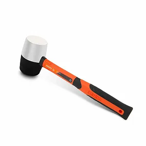 Киянка резиновая Kendo 450 г с фиберглассовой ручкой Черно-белая - Фото 1