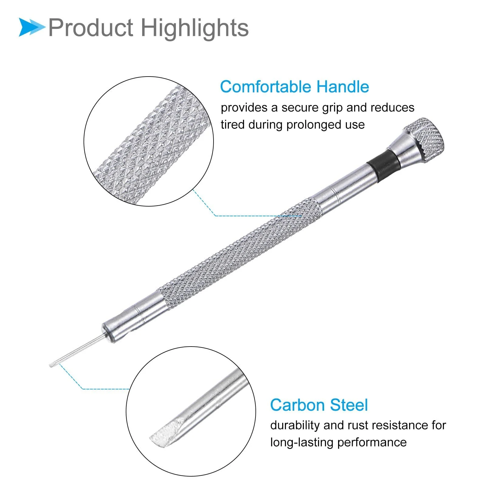 Міні-викрутка шліцова 1,0 мм 90 мм вуглецева сталь нековзна ручка, фото №5