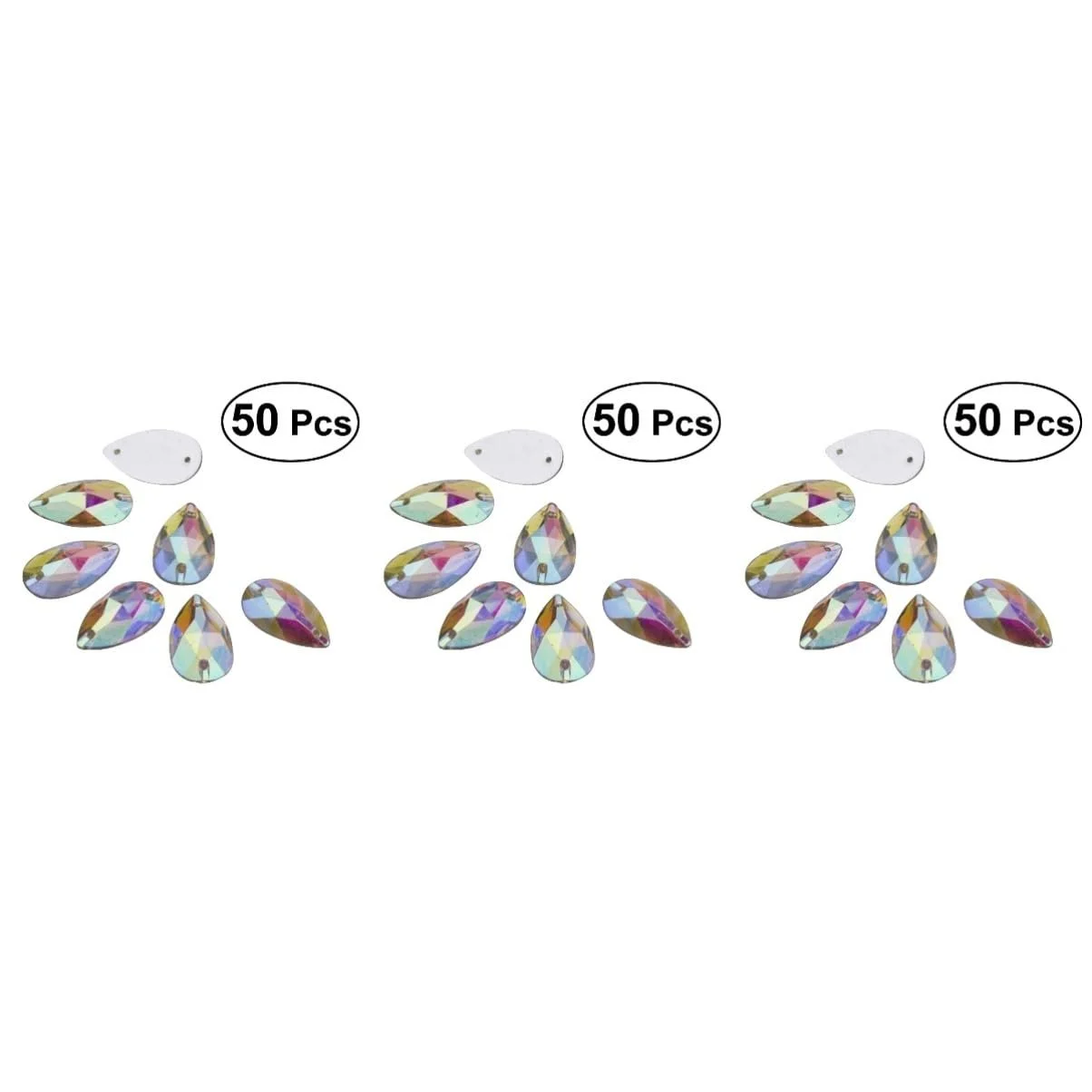 Напівперлинні стрази EXCEART Краплеподібні, 150 шт, фото №8