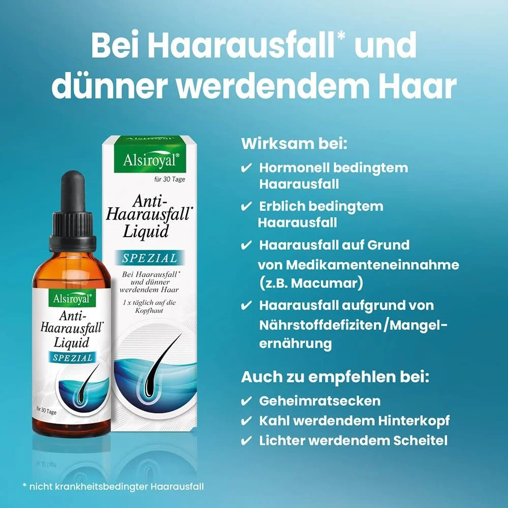 Рідина проти випадіння волосся Alsiroyal Anti-Hair Loss Liquid Special (50 мл) - Рослинна сироватка для волосся, фото №9 Рідина проти випадіння волосся Alsiroyal Anti-Hair Loss Liquid Special (50 мл) - Рослинна сироватка для волосся, фото №9