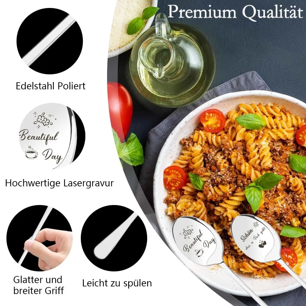 Ложка для кави З написом Колір не вказано (2 шт. в наборі), фото №3