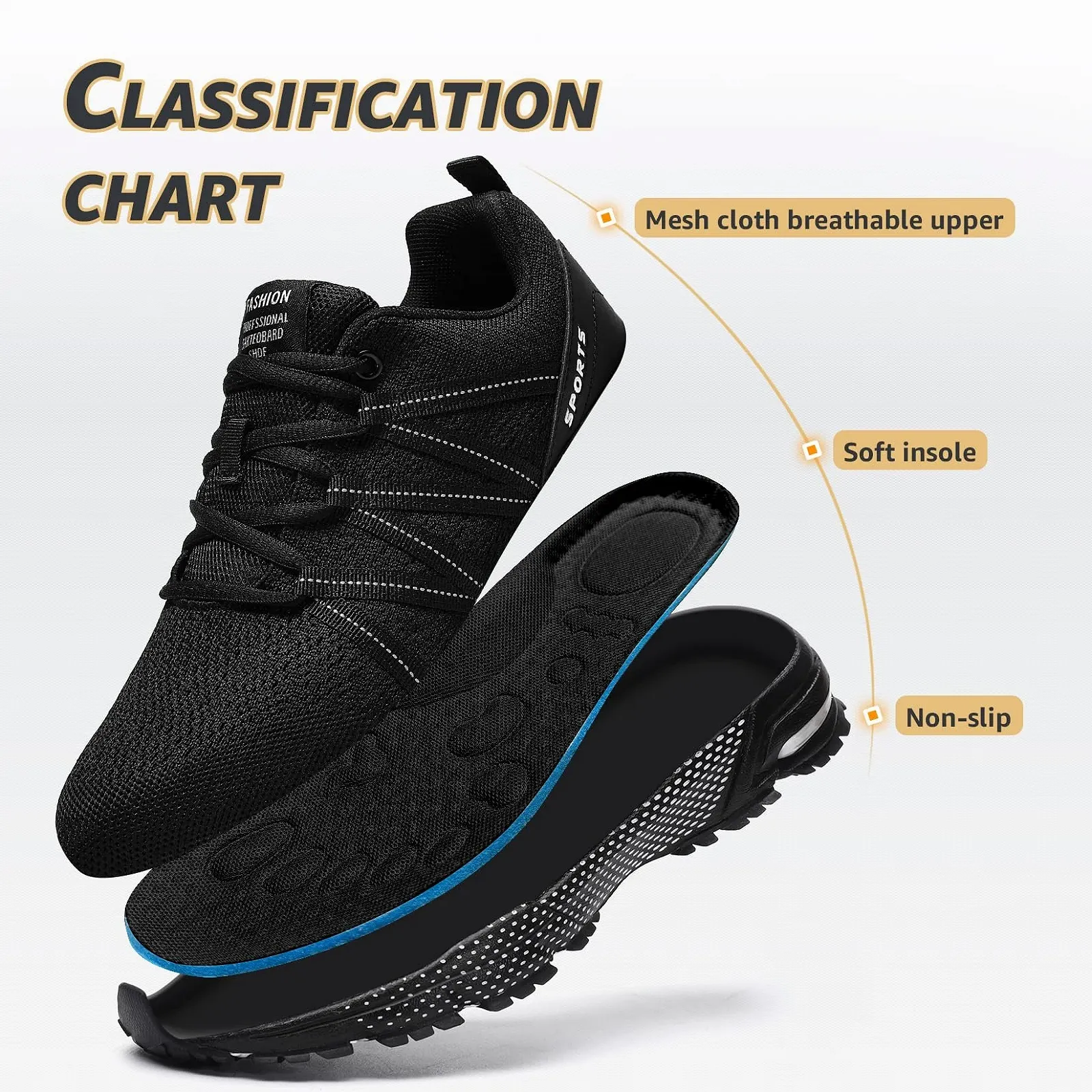 Кросівки ASHION Спортивні Чоловічі Легкі Дихаючі, фото №4