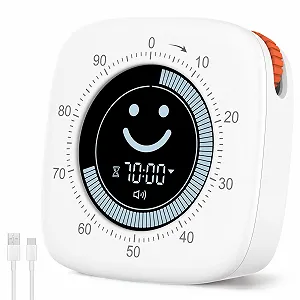 Таймер визуальный Cuteefun Pomodoro 100 минут Smiley дисплей с вибрацией - Фото 1