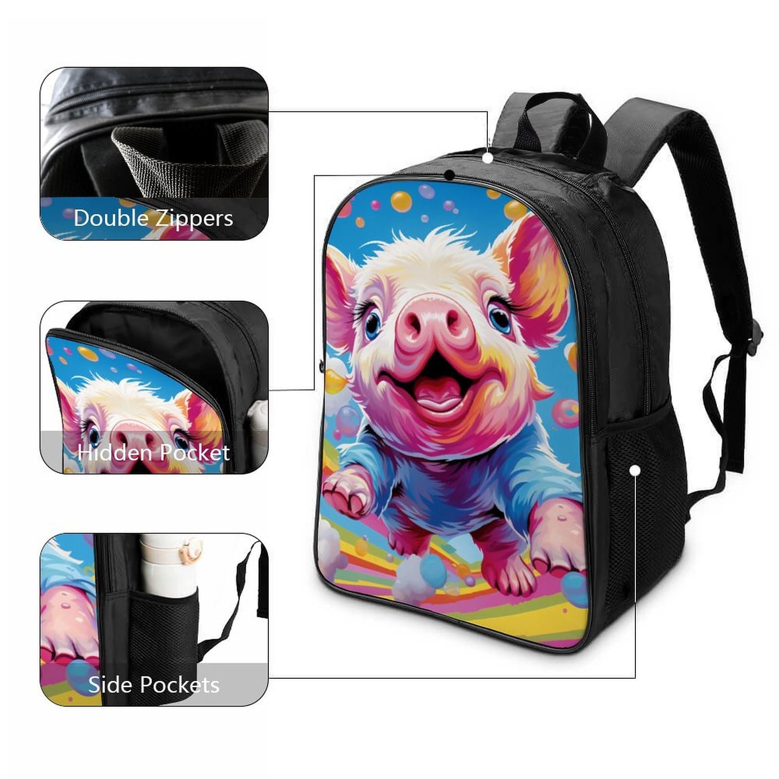 Рюкзак шкільний DPEOANEBN Pig 40x28x16см, фото №3