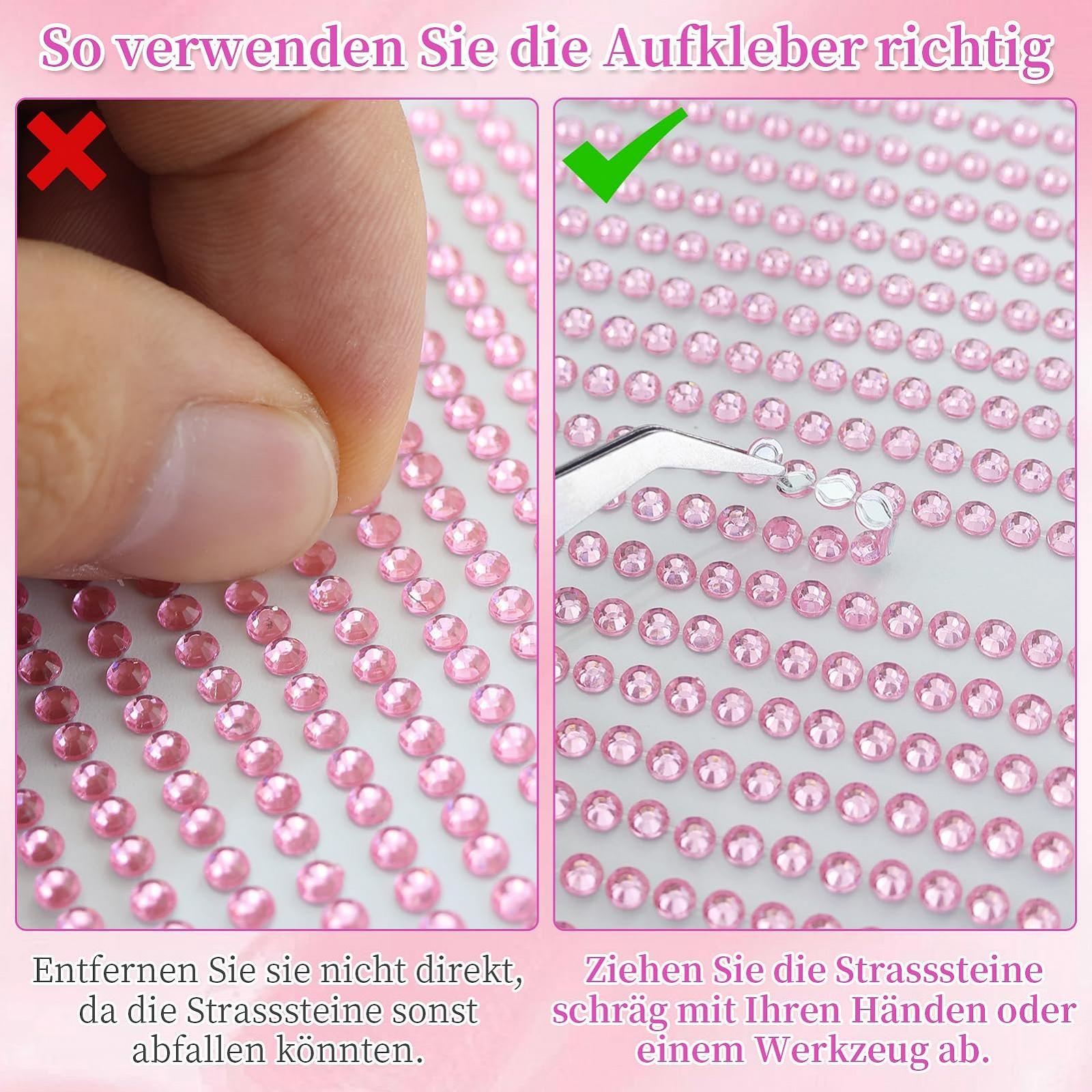 Набір самоклеючих стразів, 3585 шткруглі стрази різних розмірів та кольорів, фото №5