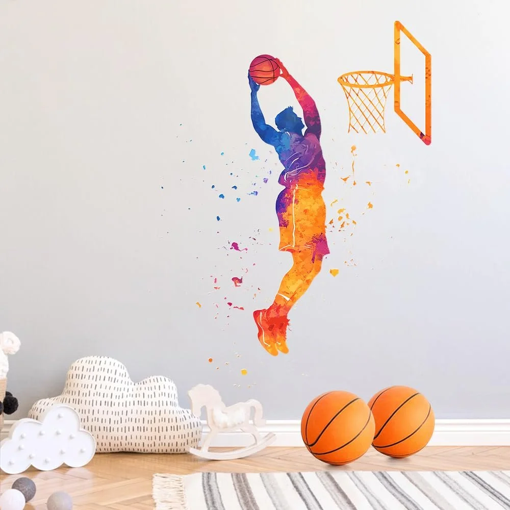 Наклейка на стіну Basketball Slam Dunk 80 x 100 см PVC, фото №1