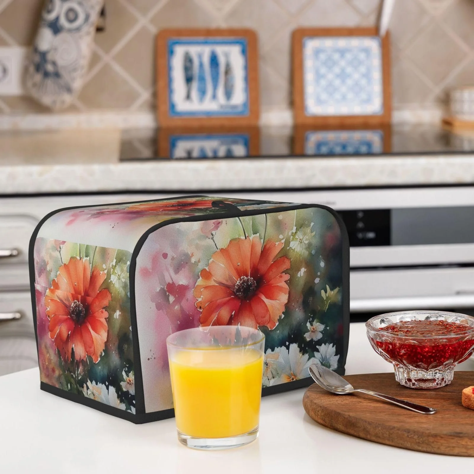 Чохол для тостера на 2 скибки З кишенями Акварельний малюнок, фото №4 Чохол для тостера на 2 скибки З кишенями Акварельний малюнок, фото №4