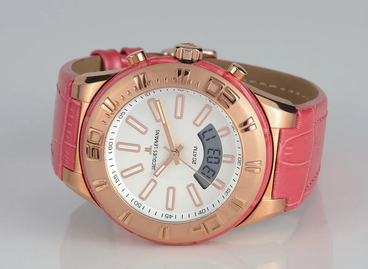 Часы Jacques Lemans Miami Мужские Ремешок Розовая Кожа 1-1772G, фото №4 Часы Jacques Lemans Miami Мужские Ремешок Розовая Кожа 1-1772G, фото №4