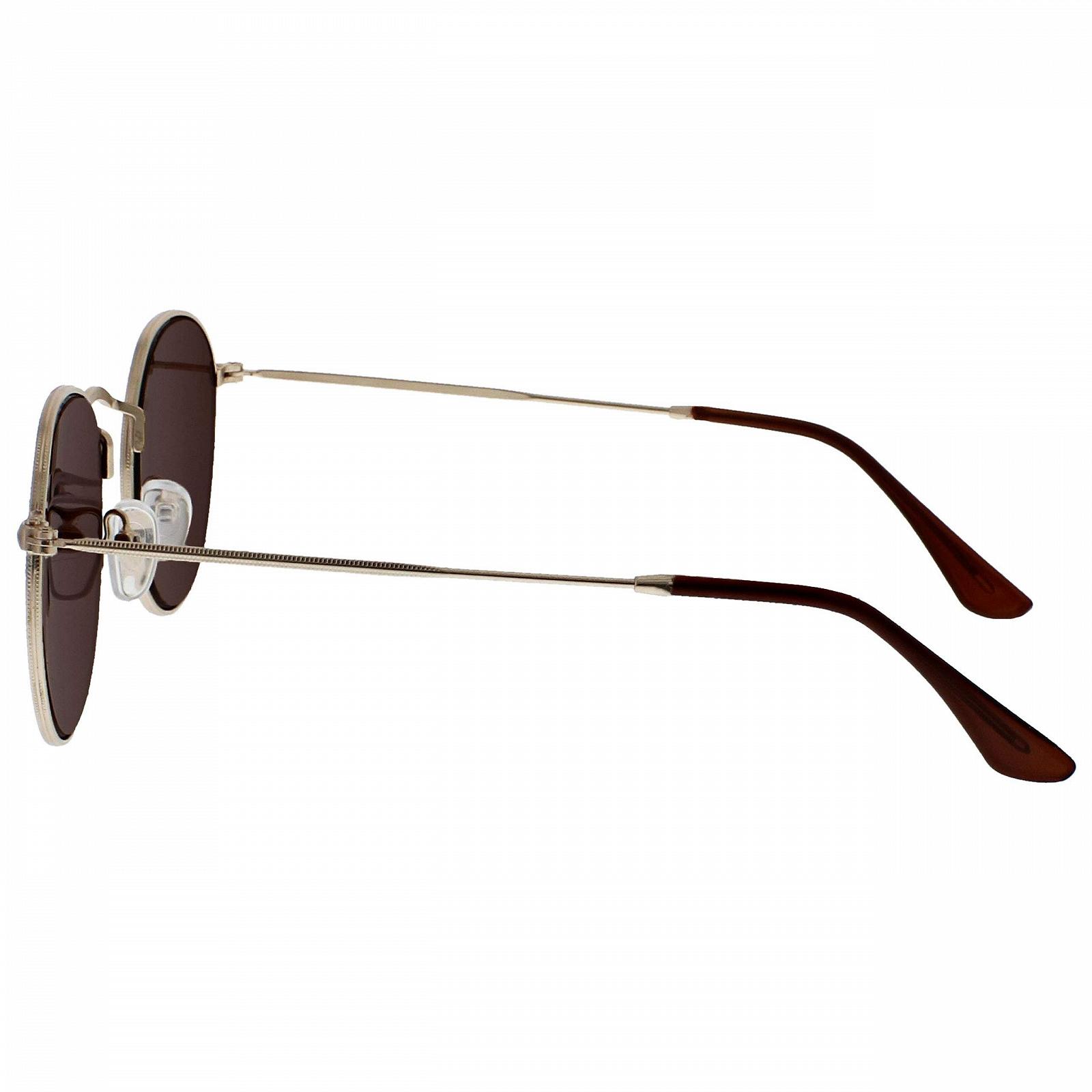 Солнцезащитные очки Opulize SOL Круглые Металлическая оправа Золотой, фото №6