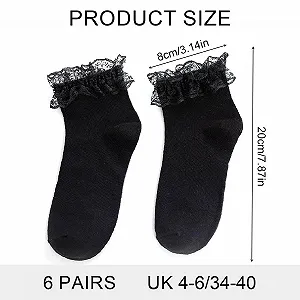 Шкарпетки з рюшами Чорний, 6 пар synthetic.ua - Фото 1