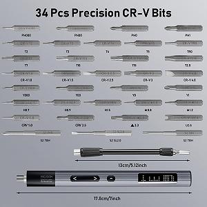 Набір міні-електричних викруток Soleilwear 38 в 1 3 передачі крутного моменту для ремонту телефону, ноутбука, камери, годинників synthetic.ua - Фото 1