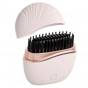 Міні-випрямляч для волосся Mini Hair Straightener Brush 8,5 x 9,5 см акумуляторний з керамічними пластинами - Фото 1