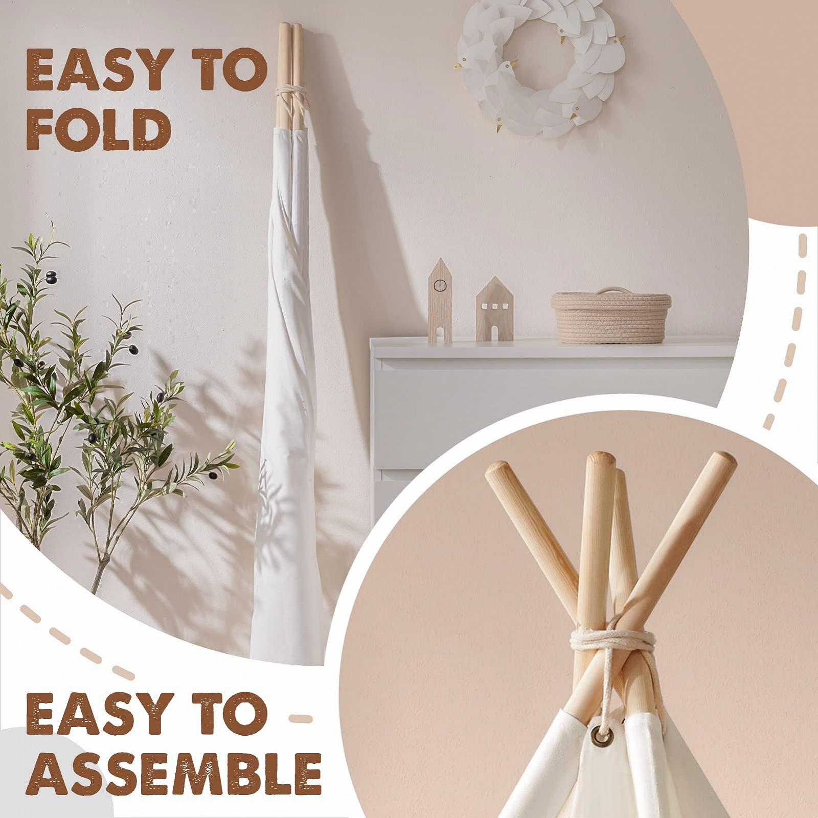 Игровой тент Tipi Tiny Land с сумкой для хранения, детский тент из хлопкового полотна, фото №5