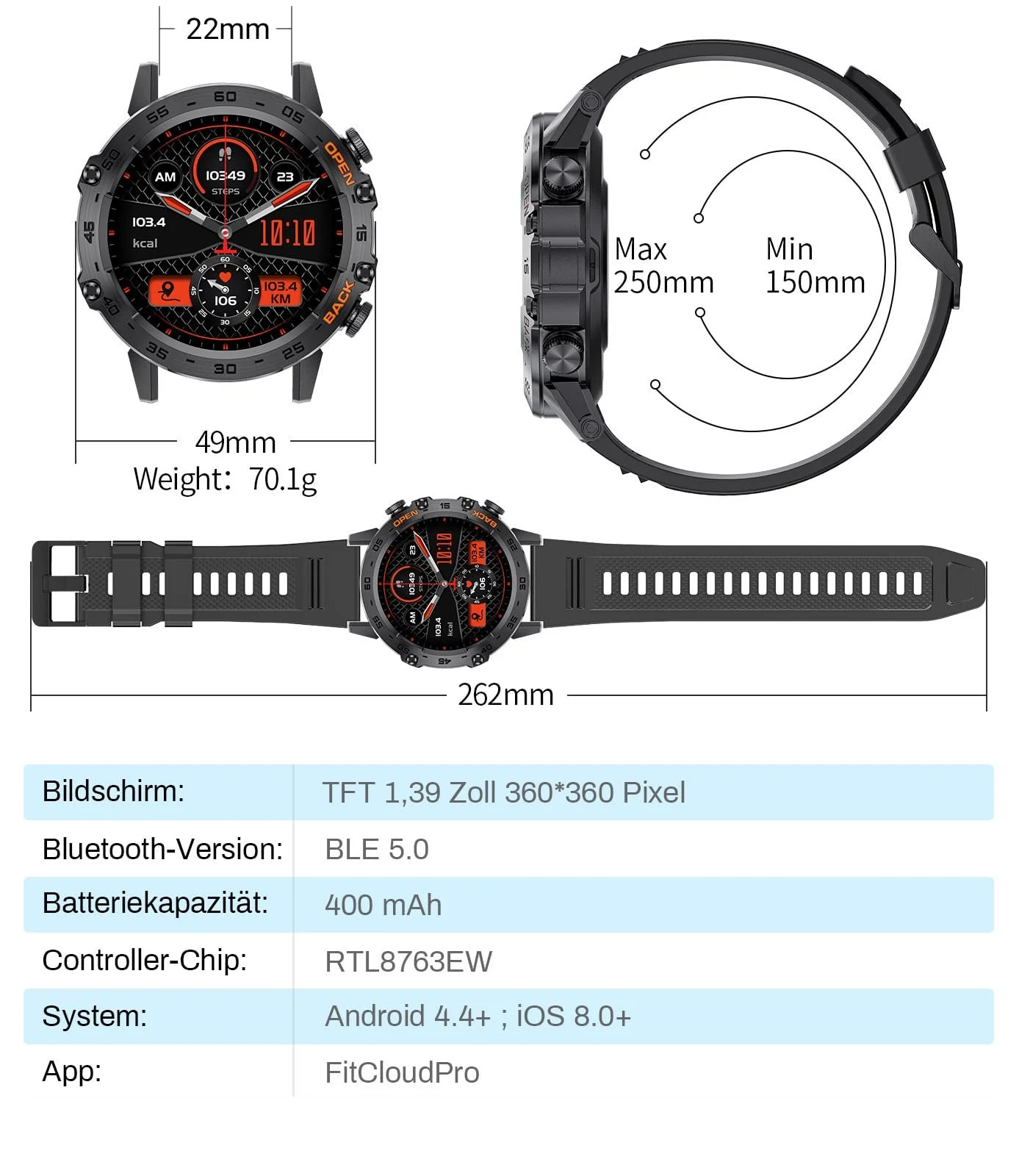 Смарт-годинник LIGE чоловічий з функцією телефону, 1.39 дюйма, військовий смарт-годинник з 24-годинним моніторингом серцевого ритму, фото №9 Смарт-годинник LIGE чоловічий з функцією телефону, 1.39 дюйма, військовий смарт-годинник з 24-годинним моніторингом серцевого ритму, фото №9