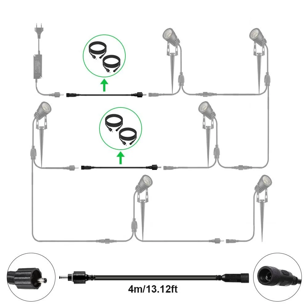 Подовжувач LED Garden Light 2 м Водонепроникний, фото №4