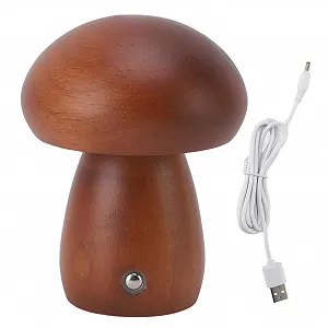 Настільна лампа Mushroom LED акумуляторна сенсорна димована USB Колір горіх - Фото 1