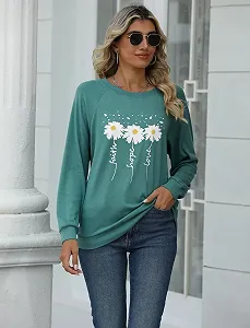 Женский свитшот Minetom Одуванчик с длинными рукавами, принт одуванчика, осенне-зимняя блузка, элегантный повседневный джемпер с круглым вырезом для женщин synthetic.ua - Фото 1