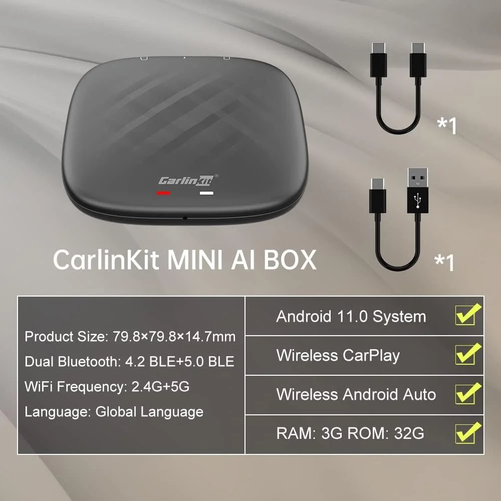 Автомобільний адаптер Carlinkit Tbox-Plus 3/32GB And11 Black (New) (), фото №2