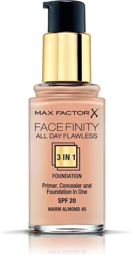 Жидкая основа Max Factor Facefinity All Day Flawless 3-в-1 - 045 Almond, фото №5 Жидкая основа Max Factor Facefinity All Day Flawless 3-в-1 - 045 Almond, фото №5
