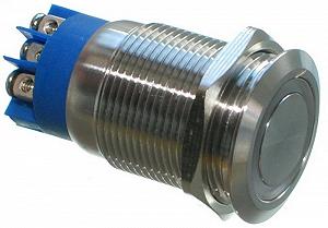 Кнопка антивандальна VJ Parts d22mm стрижка 19mm h36mm 6 контактів під вінт індикація - Фото 1